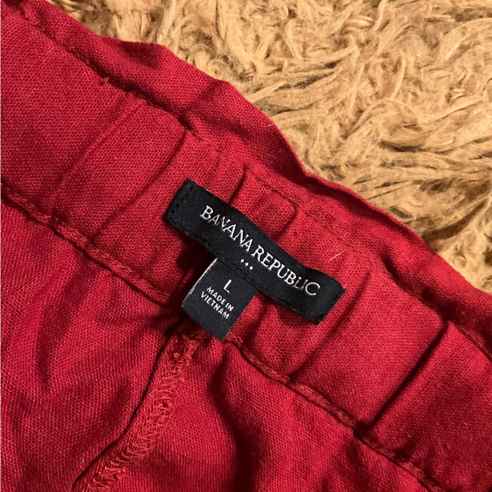 Size L, Banana Republic, High-Waisted Linen Shorts
